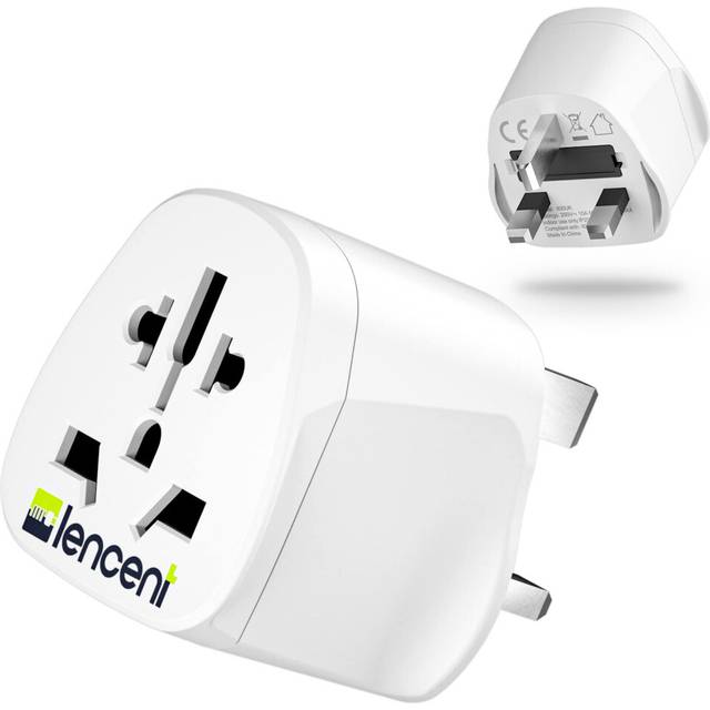 World To UK Plug Adapter, Universal Travel Adaptor With 10A Fuse, Suitable for US, Europe, Australia, China Plugs to Use in UK- 1 Pack, White