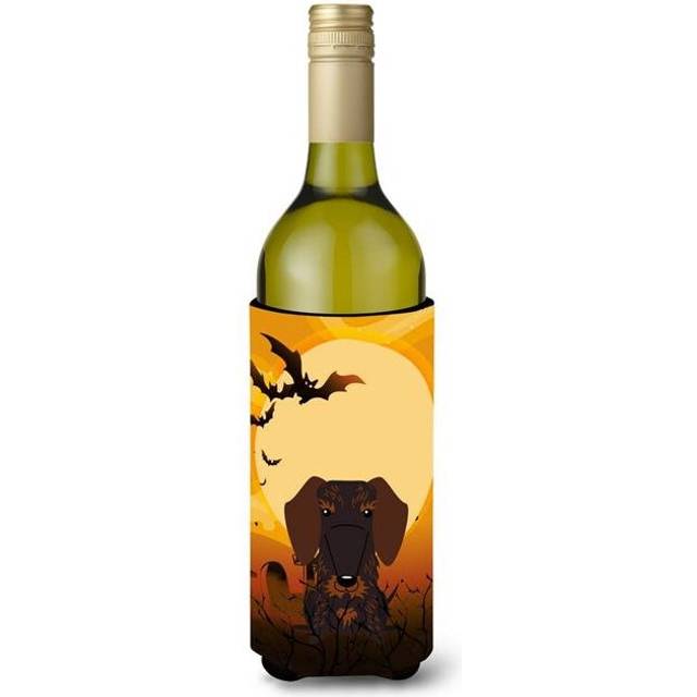 Halloween Wire Haired Dachshund Chocolate Wine Bottle Beverge Insulator Hugger