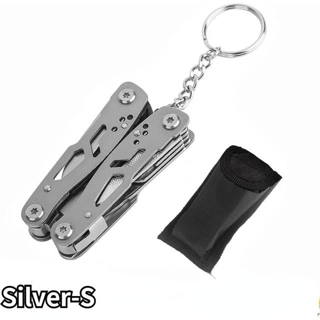 (Silver-S) Multifunction Stainless Steel Multi-tool Pocket Knife Pliers Folding Pliers Mini Portable Folding Pliers Folding Blade Knife
