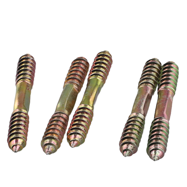 M8 x 70mm Double Ended Wood to Furniture Fixing Dowel Screw 5Pcs