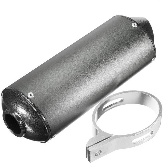 (Grey) 28mm Muffler Exhaust Pipe+Clamp For Dirt Pit Pro Quad Bike ATV 50/110/125/150cc