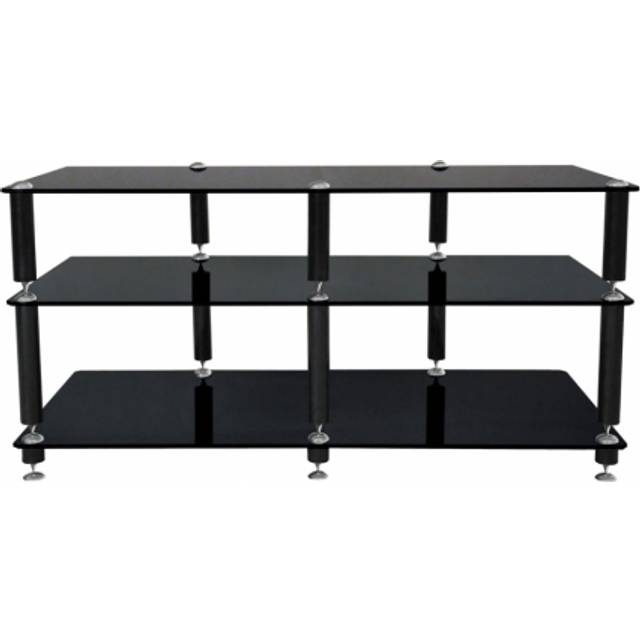 Norstone Bergen 2 AV Black & Black Glass Audio Visual Stand 1058mm Wide