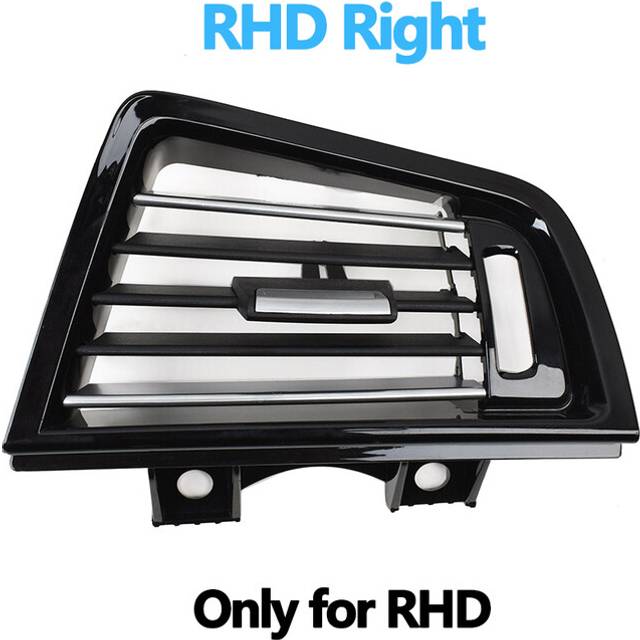 (RHD Right) Car Interior LHD RHD Piano Black Front Air Vents AC Outlet Panel Chrome