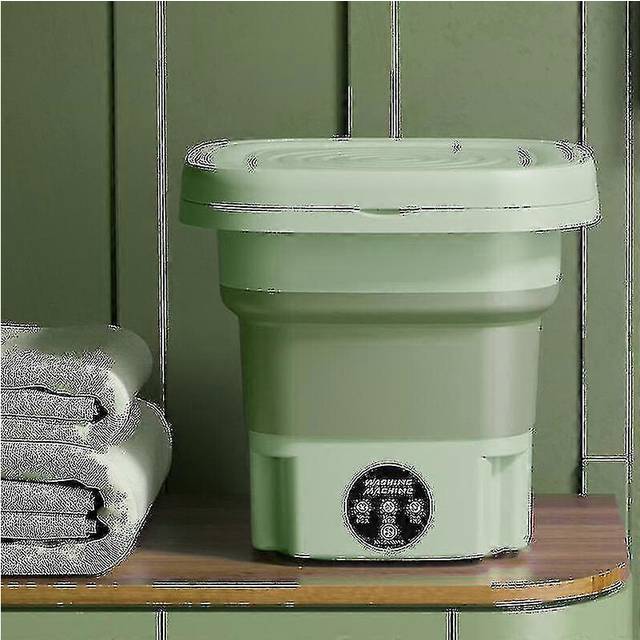 (US, Green) 8l Folding Washing Machine Portable Sock And Underwear Retractable Household Washing Machine 3 Models With Spin Dry