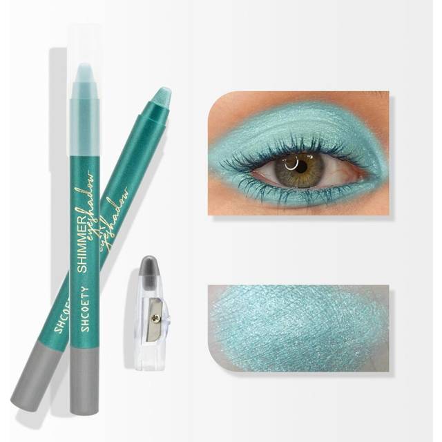 (02) Pinkish Pearly Diamond Highlighter Pen With Pencil Sharpener, Shiny Eyeshadow Eyeliner Pen, Smooth Brightening Eyeliner Pen