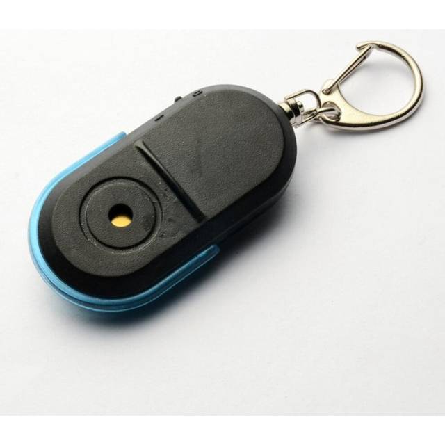 (Blue) FEIJIEAST Anti-Lost Alarm Key Finder Locator Keychain Device Whistle Sound Finder LED Light