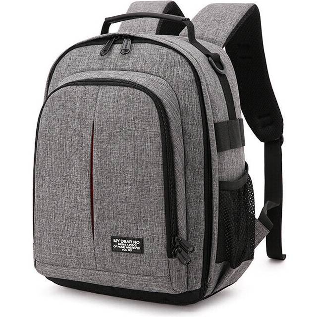 (Grey) Water-resistant Shockproof Camera Bag Shoulder Carry Travel Backpack for Canon for Nikon DSLR Camera Tripod Lens Flash