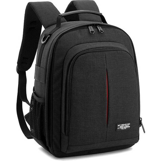 (Black) Water-resistant Shockproof Camera Bag Shoulder Carry Travel Backpack for Canon for Nikon DSLR Camera Tripod Lens Flash