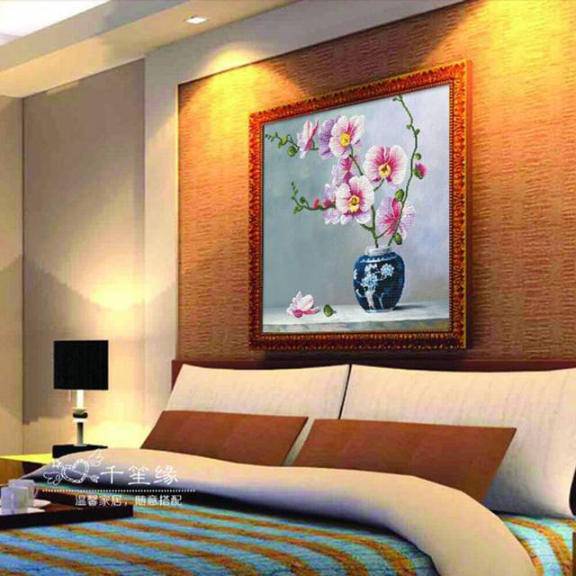 Cross-stitch Diamond Embroidery Elegant and Fragrant Orchid Art Vase