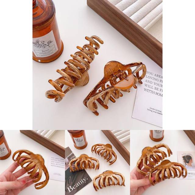 Retro Unique Oil Painting Hair Clip Large Claw Design For Fashionable Women