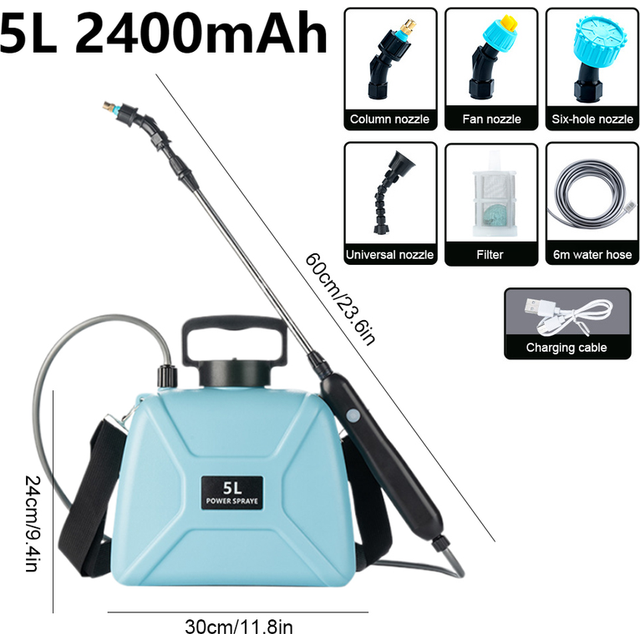 (Set P) Shoulder-Type Electric Pesticide Sprayer 5L/8L 1800mAh/ Spray Garden Power Tool Comes With Bucket USB Charging