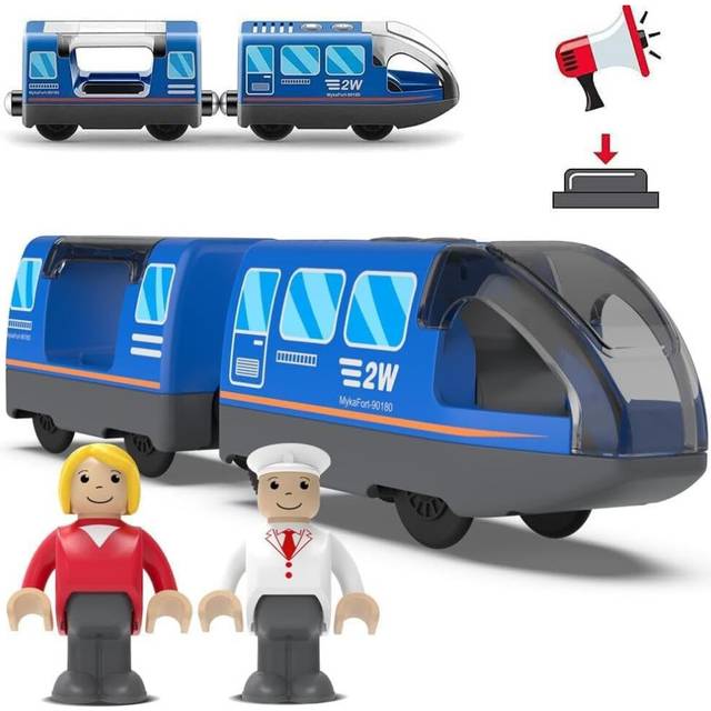 TOPLIVING Battery Operated Train (Magnetic Connection) - Powerful Engine Train Compatible with Thomas, Brio, Chuggington - Toddler Toy
