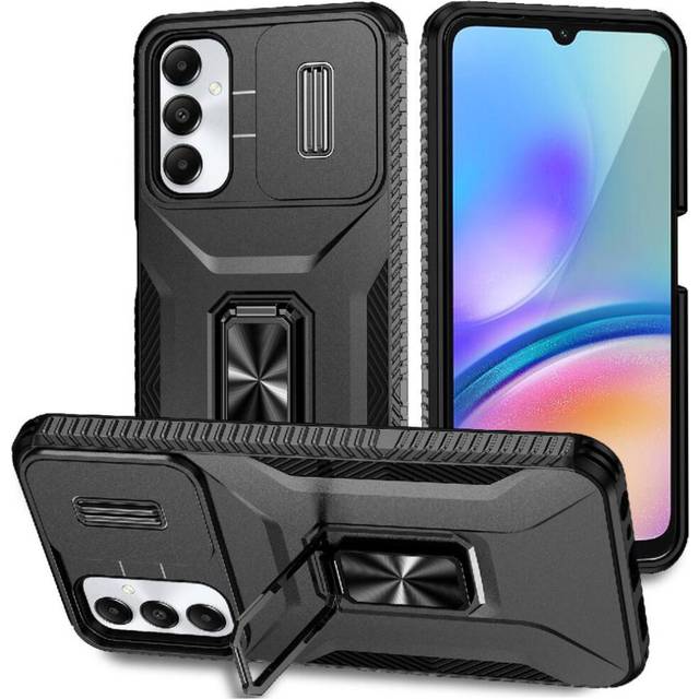 (Black) Case for Samsung Galaxy A05s Lens Protection Shockproof Car Magnet Ring Hodler