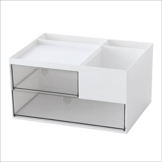 Desk Organiser with 2 Drawers and 4 Compartments, Vanity Organiser