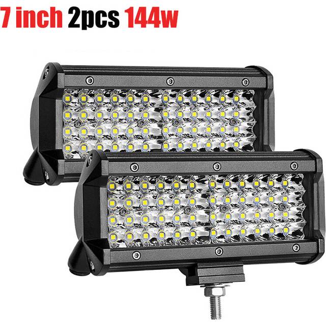 (7inch 2pcs144w) 7 Inch 120W Combo Led Light Bars Spot Flood Beam 4x4 Spot 12V 24V 4WD