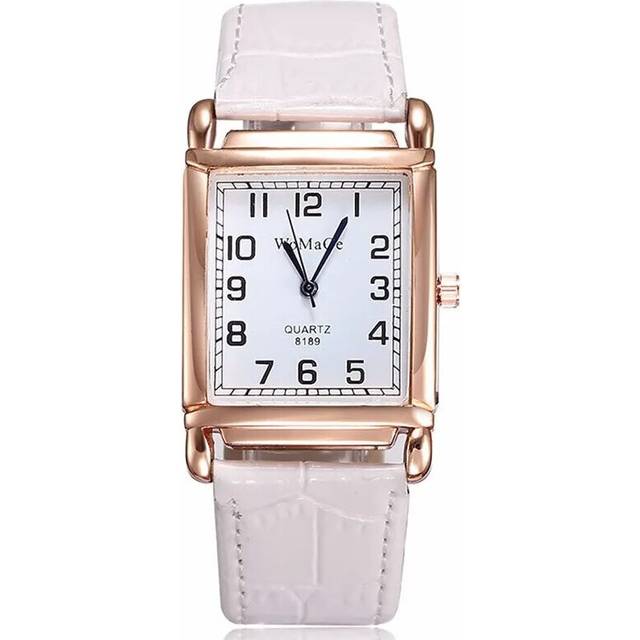 (Leather White) Women's Luxury Crystal Women Watches Top Brand Fashion Gold Silver Ladies