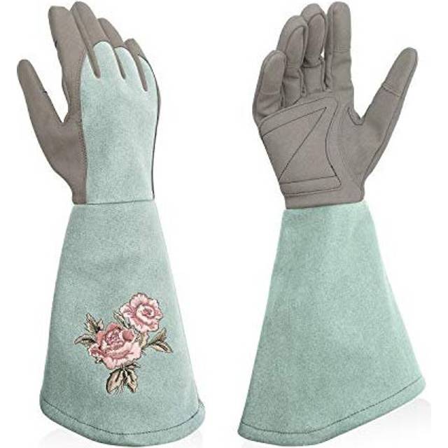 Intra-FIT Rose Embroidery Pruning Gloves Gardening Gloves with Extra Long Forearm Protection for Women Mothers Day Gifts