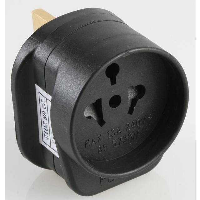 PRO ELEC - Visitor to UK Travel Adaptor Plug, (Black Edition)