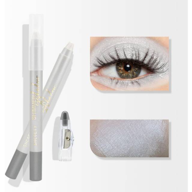 (05) Pinkish Pearly Diamond Highlighter Pen With Pencil Sharpener, Shiny Eyeshadow Eyeliner Pen, Smooth Brightening Eyeliner Pen