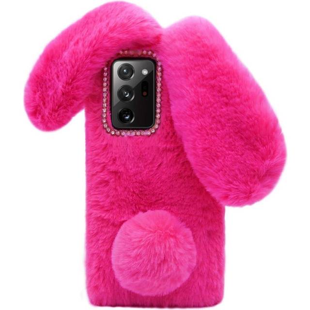 For Samsung Galaxy Z Fold 5 5G, Bunny Rabbit Fur Plush Fuzzy Fluffy Cover Case-as the picture-