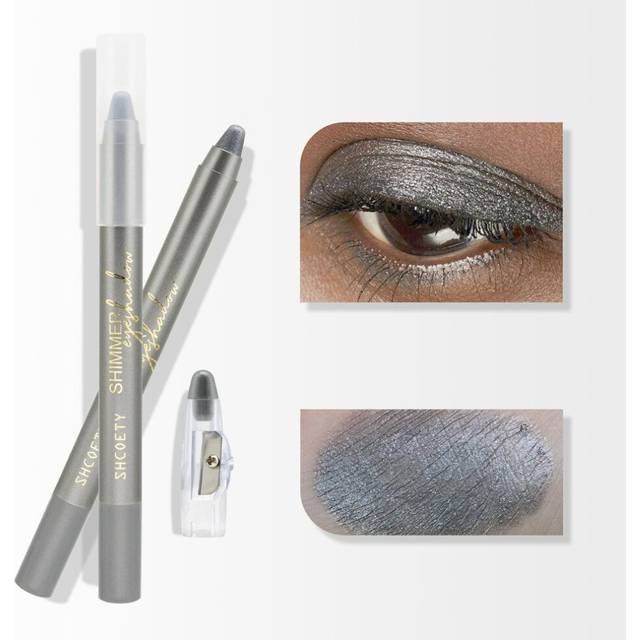(01) Pinkish Pearly Diamond Highlighter Pen With Pencil Sharpener, Shiny Eyeshadow Eyeliner Pen, Smooth Brightening Eyeliner Pen