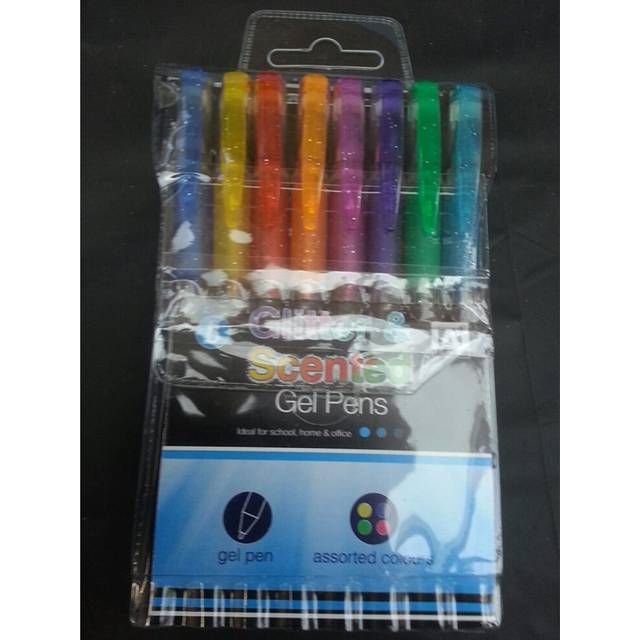 8 Glitter and Scented gel pens for school home and offices etc