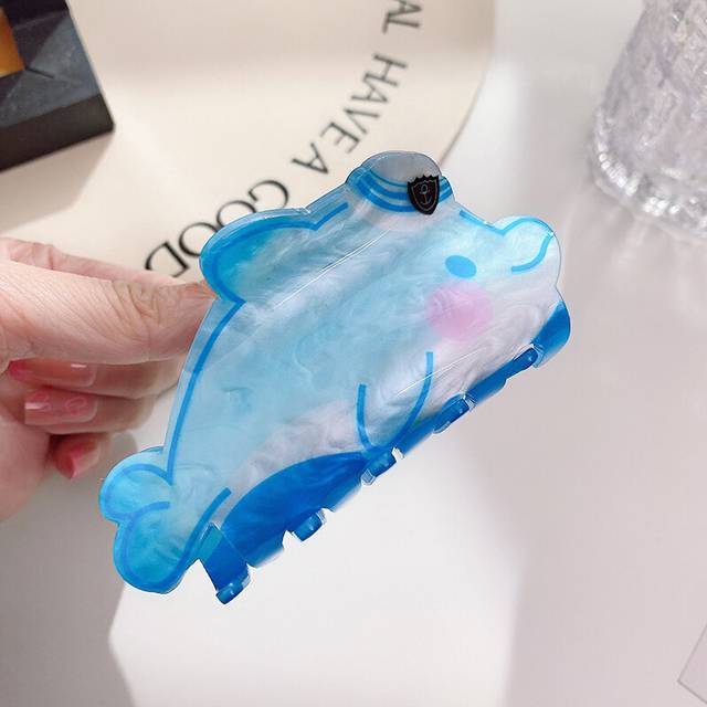 (Dolphin 9.2cm) Fashionable And Versatile 8cm To 93cm Acrylic Hair Claw Clips With Adorable Animal Prints