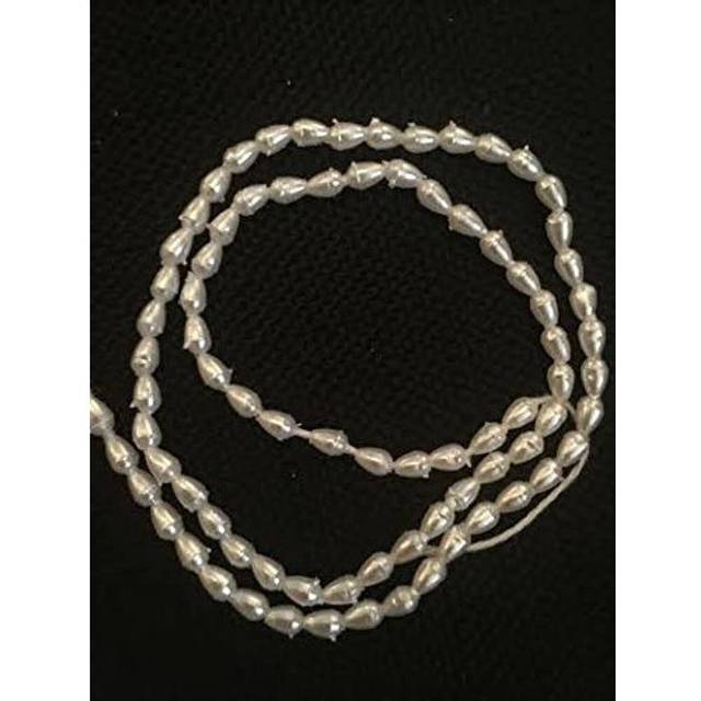 White Pearl, Droplet Shape Spacer Loose Beads. Imitation Pearls/Faux