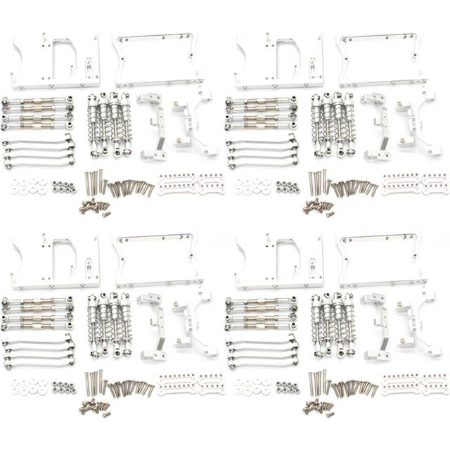 4 set Metal Chassis Pull Rods Servo Fixed Mount Bracket for MN D90 D91 MN99S 1/12 Silver
