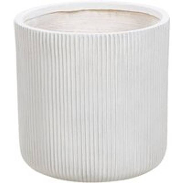 Flower Pot Fibre Clay 37 cm Off-White OREOI