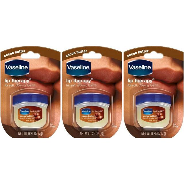 Vaseline Lip Therapy Cocoa Butter Lip Balm For Soft & Glowing Lips 7g Pack Of 3 |Nourishes & Protects Lips|Non-greasy Lip Moisturizer Naturally Tinted