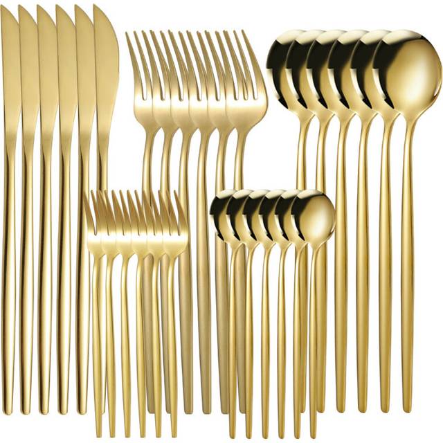 Stainless steel cutlery 30 pieces set knife, fork and spoon Western tableware gift box set