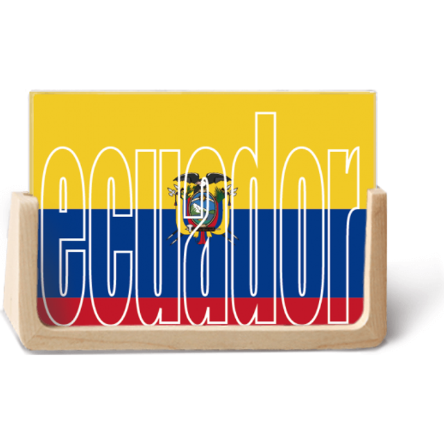 Ecuador Country Flag Name Photo Wooden Photo Frame Tabletop Display