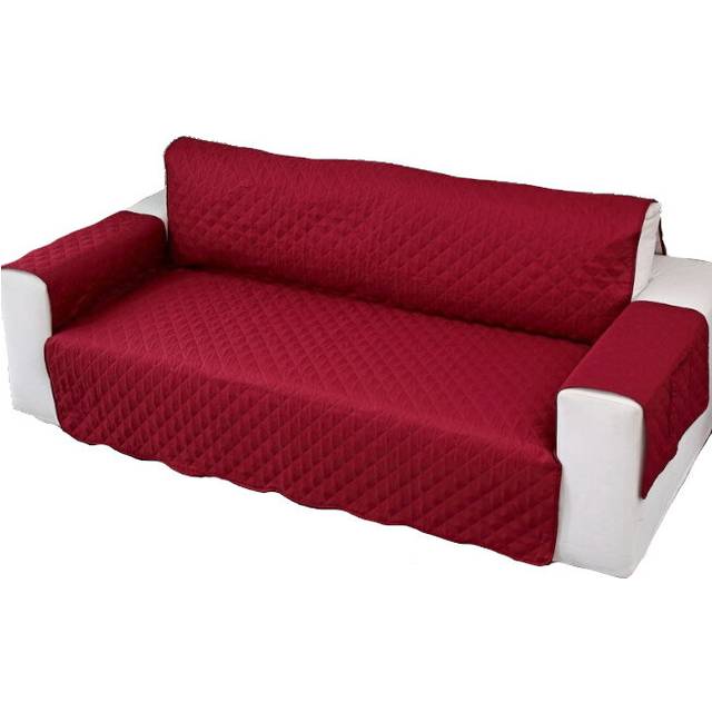 (Red) 3 Seater High Stretch Sofa Cover Couch Lounge Protector Slipcovers With Two Side Pockets