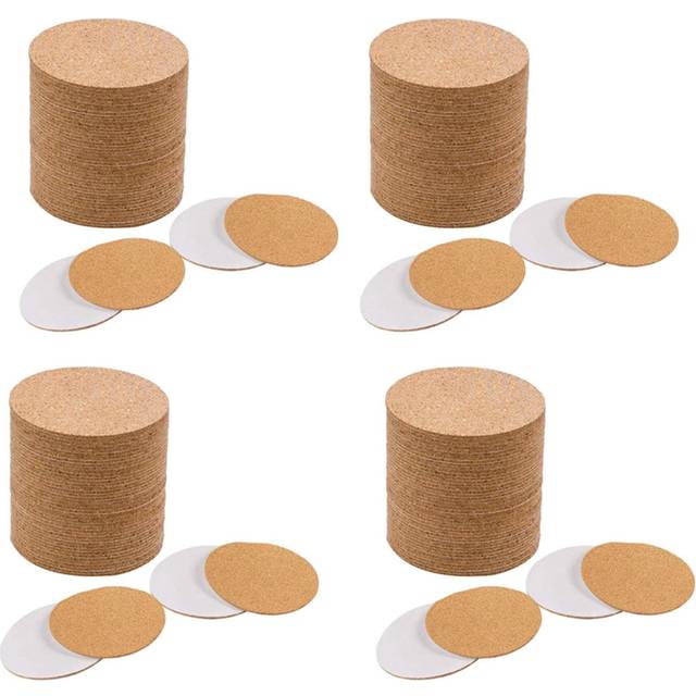 Self-Adhesive Cork Coasters,Cork Mats Cork Backing Sheets for Coasters and DIY Crafts Supplies (320, Round)