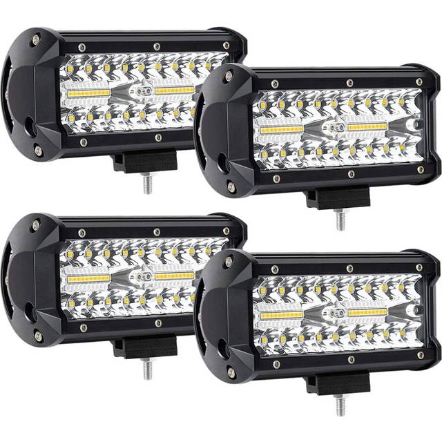 4 x 240W 7Inch LED Light Bar 24000Lm LED Spot Flood Combo Beam Waterproof Off Road Work Light for SUV UTV Pickup Boat