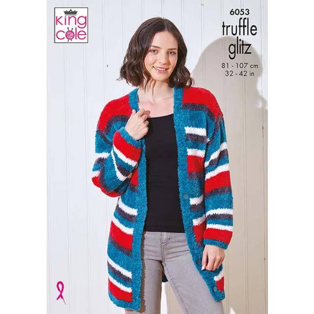Sweater and Cardigan in King Cole Truffle Glitz (6053)