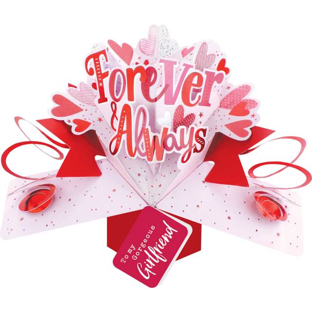 Forever & Always My Girlfriend Pop Up Card Valentine's, Birthday, Any Occasion