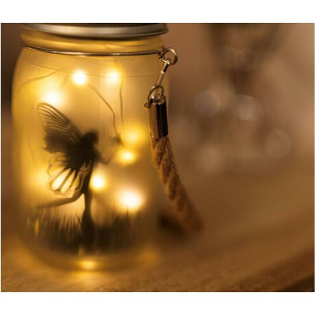 (  1PC) Solar Powered Hanging Fairy Lanterns Frosted Glass Fairy Light Lamps Garden