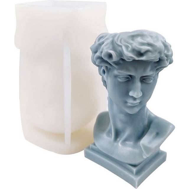 Epoxy Resin Silicone Mold David Head Vase Silicone Molds Pot Gypsum Mold