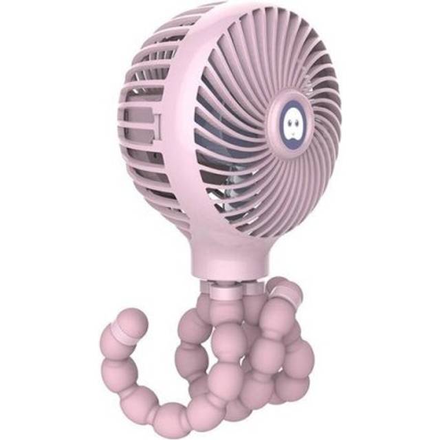 Octopus Deformed Cartoon Folding USB Rechargeable Mini Handheld Fan(Pink)