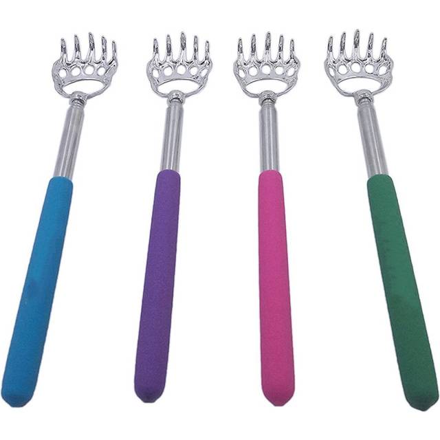 4-Pack Telescoping Back Scratcher ,Portable Extendable Telescopic Bear Claws Metal Back Scratchers