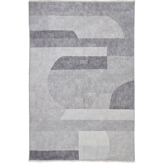 Whitaker Abstract Flatweave Washable Rug | Grey or Beige | Roseland