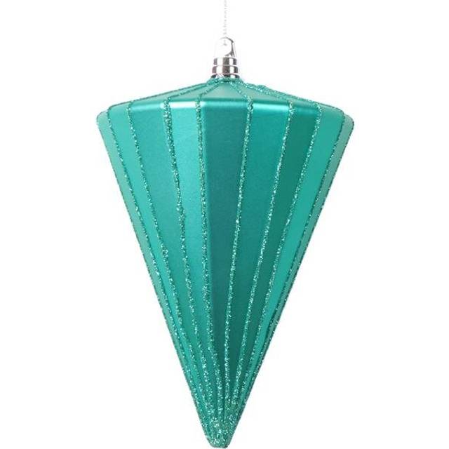 6 in. Matte Cone Ornament, Teal - 3 per bag