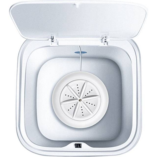 Ultrasonic Turbo 10L Automatic Electric Roller Mini Washing Machine Portable Quick Clean Tool(Macaron White)
