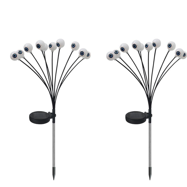 2Pack 20LED Solar Halloween Pathway Light Swaying By Wind,Waterproof Solar Halloween Stake Light for Garden Yard Patio,B