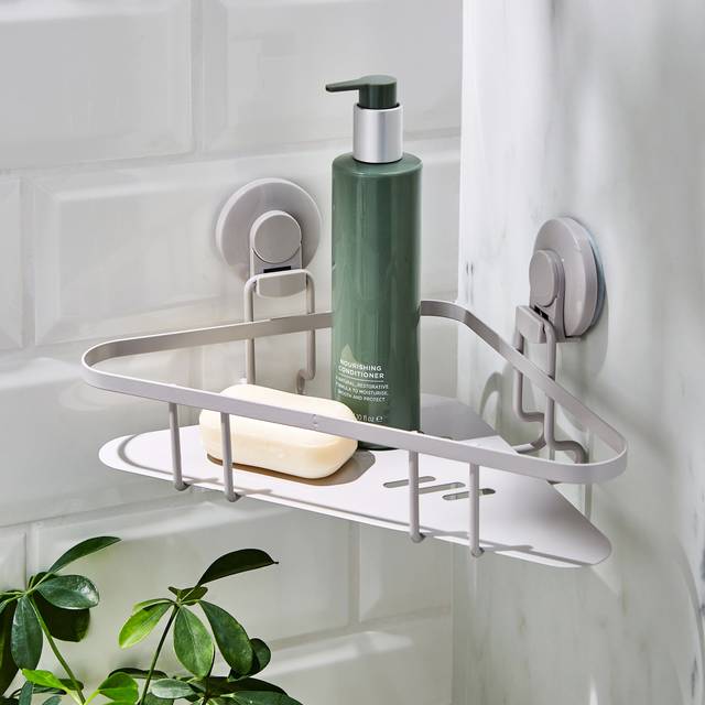 Wire Suction Corner Caddy - Grey