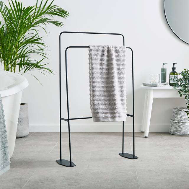 Essentials Freestanding Towel Rail - Black