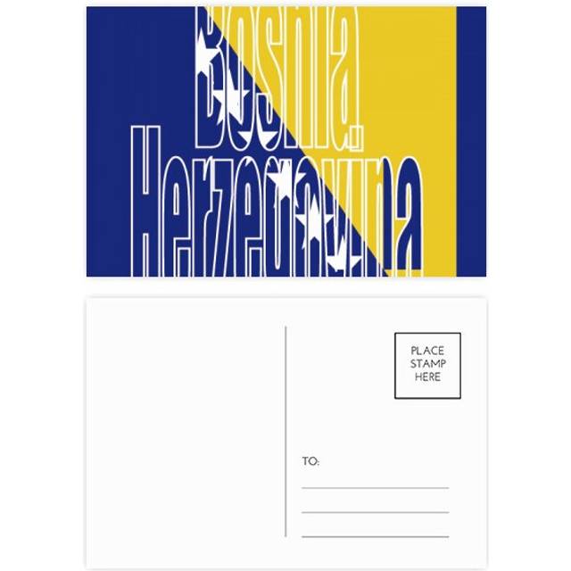 Bosnia Herzegovina Flag Name Postcard Set Birthday Mailing Thanks Greeting Card