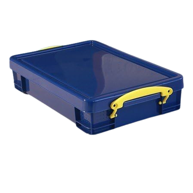 Really Useful Box 4-Litres A4 Opaque Blue Storage Boxes - Lockable Lid
